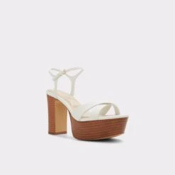 &New NewBetseyStrappy Heeled Sandal - Platform -The Aldo Shop betsey white 121 001 043 alt3 sq gy 2000x2000