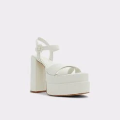SaleGisellStrappy Heeled Sandal - Platform -The Aldo Shop gisell white 121 001 043 alt3 sq gy 2000x2000