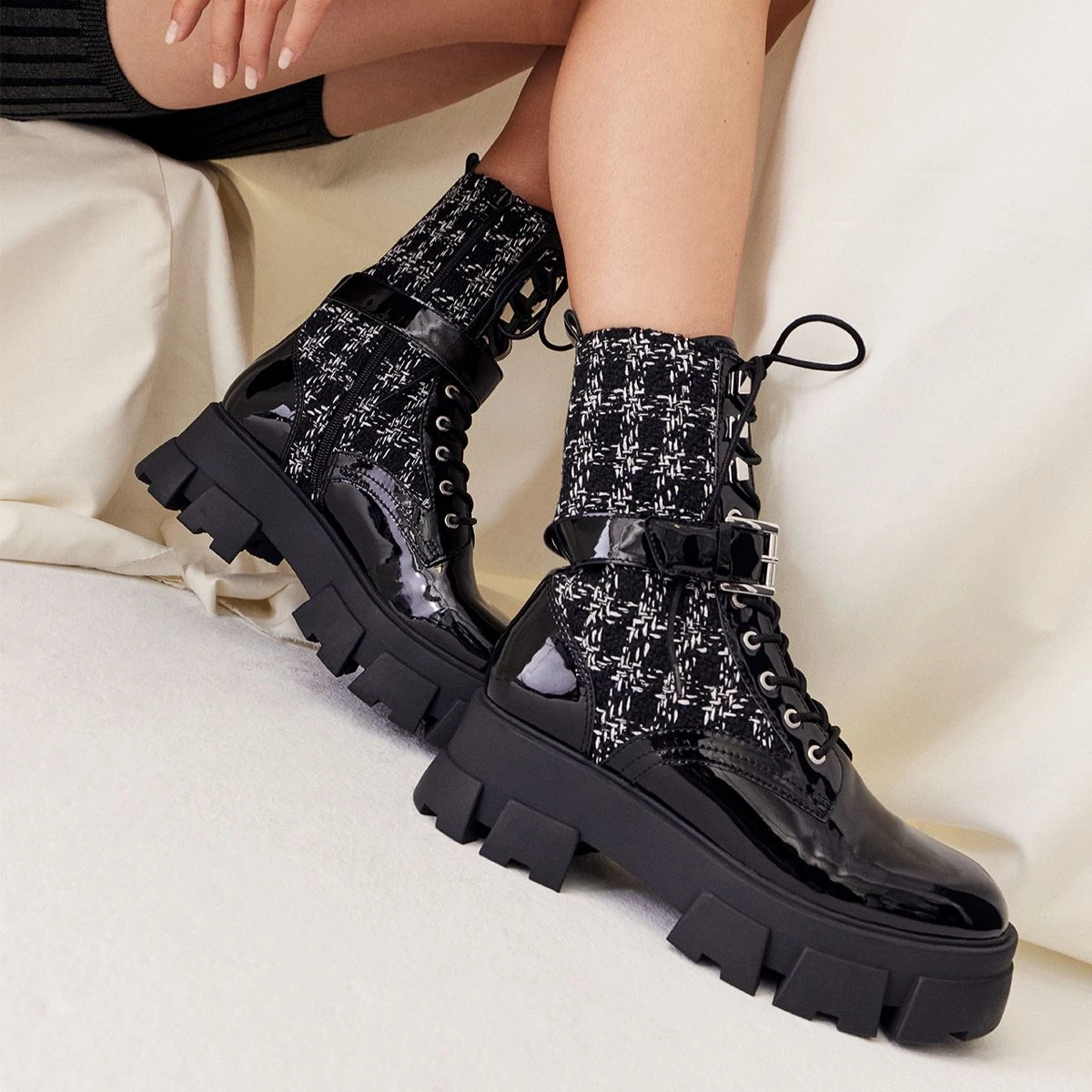 Final Sale - The Item Cannot Be ReturnedGrandleapCombat Boots - Lug Sole 9 Final Sale - The Item Cannot Be ReturnedGrandleapCombat Boots - Lug Sole - Image 7