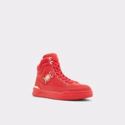 Pillow WalkLeoncinoHigh Top Sneaker -The Aldo Shop leoncino red 620 002 029 alt3 sq gy 2000x2000