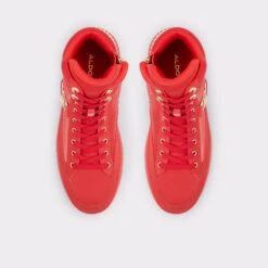 Pillow WalkLeoncinoHigh Top Sneaker -The Aldo Shop leoncino red 620 002 029 alt5 sq gy 2000x2000