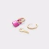 Locked-In Secure Metal Hoop Earrings for Women -The Aldo Shop lockedin pink 652 main sq gy 1200x1200