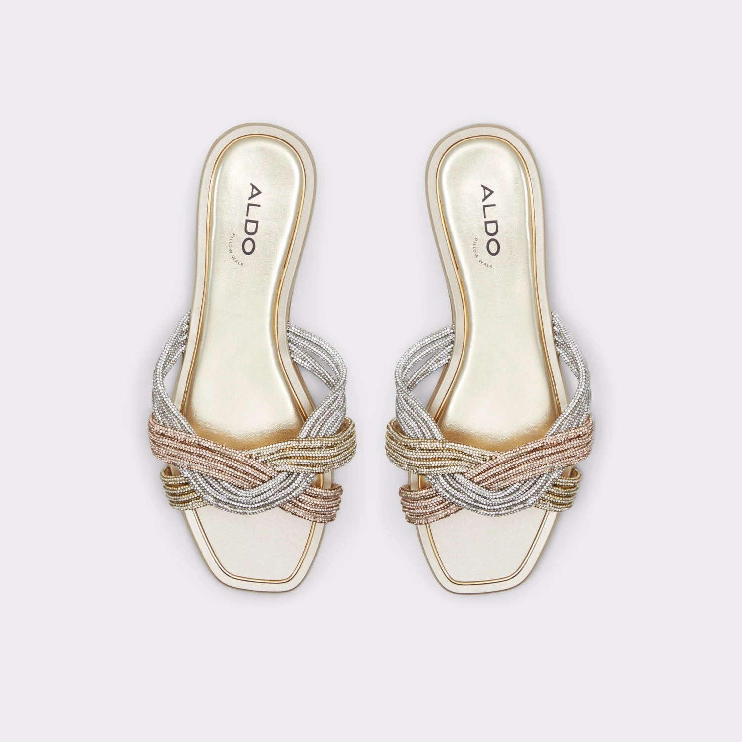 Dazzling Rhinestone Slide Sandals - Women's Square Toe Flat Slip-Ons 8 Dazzling Rhinestone Slide Sandals - Women's Square Toe Flat Slip-Ons - Image 6