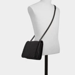 Aldo Greenwald Quilted Chain Crossbody Bag -The Aldo Shop product 12643140 greenwald black 001 002 043 alt3 sq gy