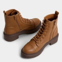 Aldo Goer Women's Brown Vegan Leather Combat Boots -The Aldo Shop product 13314434 goer brown 220 002 043 spotlight sq gy