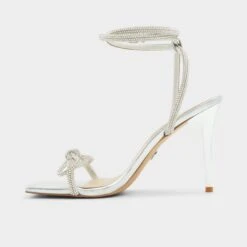 Aldo Barrona Women's Delicate Rhinestone Bow Heels -The Aldo Shop product 13388685 barrona silver 040 003 029 alt2 sq gy