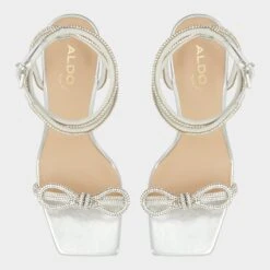 Aldo Barrona Women's Delicate Rhinestone Bow Heels -The Aldo Shop product 13388685 barrona silver 040 003 029 alt5 sq gy