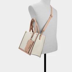 Aldo Daspias Embossed Structured Tote Bag with Pouch -The Aldo Shop product 13446908 daspias beige 270 002 008 alt3 sq gy