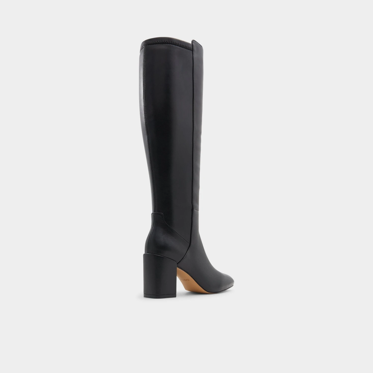 Aldo Satori Black Leather Knee-High Boots with Block Heel - Image 3