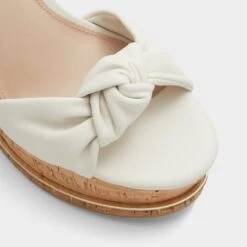 Aldo Barykin Women's Wedge Sandals with Knot Detail -The Aldo Shop product 13542814 barykin white 115 002 043 alt4 sq gy