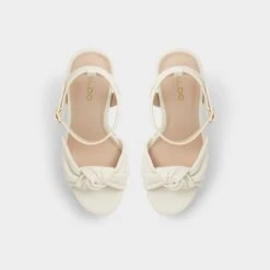 Aldo Barykin Women's Wedge Sandals with Knot Detail -The Aldo Shop product 13542814 barykin white 115 002 043 alt5 sq gy