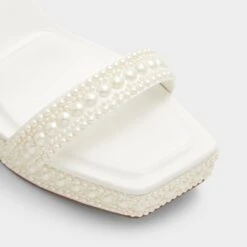 Aldo Lulu Pearl-Embellished White Platform Heels -The Aldo Shop product 13578767 lulu white 100 003 029 alt4 sq gy