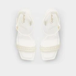 Aldo Lulu Pearl-Embellished White Platform Heels -The Aldo Shop product 13578767 lulu white 100 003 029 alt5 sq gy