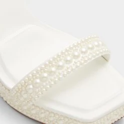 Aldo Lulu Pearl-Embellished White Platform Heels -The Aldo Shop product 13578767 lulu white 100 003 029 detail sq gy