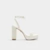 Aldo Lulu Pearl-Embellished White Platform Heels -The Aldo Shop product 13578767 lulu white 100 003 029 main sq gy