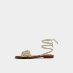 Aldo Seazen Strappy Flat Sandals with Knotted Detail -The Aldo Shop product 13578847 seazen white 110 002 029 alt2 sq gy