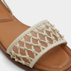 Aldo Seazen Strappy Flat Sandals with Knotted Detail -The Aldo Shop product 13578847 seazen white 110 002 029 detail sq gy