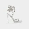 Aldo Izabella Rhinestone Embellished Strappy Platform Heels -The Aldo Shop product 13621003 izabella silver 048 002 029 main sq gy