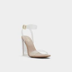 Aldo Aniwien Nude Lucite Ankle Strap Block Heels -The Aldo Shop product 13646196 aniwien beige 270 002 020 alt3 sq gy