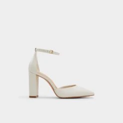Aldo Faith White Block Heels for Women