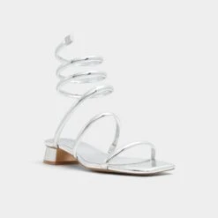 Aldo Spinna Strappy Block Heel Gladiator Sandals -The Aldo Shop product 13741622 spinna silver 040 002 028 alt3 sq gy