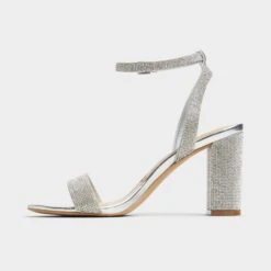 Aldo Rhiannon Silver Metallic Rhinestone Block Heels -The Aldo Shop product 13773240 rhiannon silver 040 002 029 alt2 sq gy
