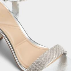 Aldo Rhiannon Silver Metallic Rhinestone Block Heels -The Aldo Shop product 13773240 rhiannon silver 040 002 029 detail sq gy