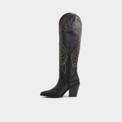 Aldo Alamo Western Knee-High Cowgirl Boots -The Aldo Shop product 13773250 alamo black 009 001 043 alt2 sq gy