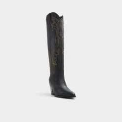 Aldo Alamo Western Knee-High Cowgirl Boots -The Aldo Shop product 13773250 alamo black 009 001 043 alt3 sq gy