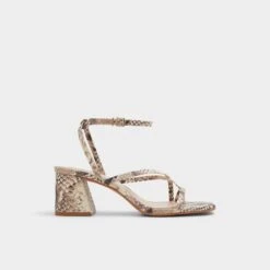 Aldo Adrauder Nude Strappy Block Heel Sandals for Women