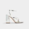 Aldo Laurader Women's Strappy Block Heel Sandals -The Aldo Shop product 13802920 laurader silver 040 002 028 main sq gy