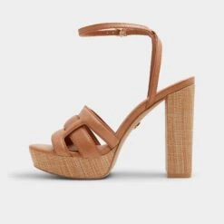 Aldo Valaberel - Women's Raffia Block Platform Heels -The Aldo Shop product 13804424 valaberel brown 210 001 043 alt2 sq gy