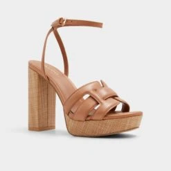 Aldo Valaberel - Women's Raffia Block Platform Heels -The Aldo Shop product 13804424 valaberel brown 210 001 043 alt3 sq gy