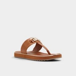 Aldo Adirahar Women's T-Strap Sandals with Metal Accents 13 Aldo Adirahar Women's T-Strap Sandals with Metal Accents -The Aldo Shop product 13804525 adirahar brown 210 002 043 alt3 sq gy