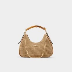 Aldo Hananx Woven Shoulder Bag with Bamboo Handle
