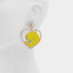 Aldo Tweety Bird Heart-Shaped Stoned Earrings -The Aldo Shop product 13829381 tweetyearrings yellow 700 alt1 sq gy