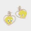Aldo Tweety Bird Heart-Shaped Stoned Earrings -The Aldo Shop product 13829381 tweetyearrings yellow 700 main sq gy
