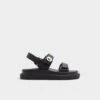 Aldo Linette Footbed Sandals - Luxe Metal Accent & Turn-Lock Closure 1 Aldo Linette Footbed Sandals - Luxe Metal Accent & Turn-Lock Closure -The Aldo Shop product 13836282 linette black 001 002 043 main sq gy