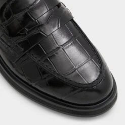 Aldo Lededanten - Women's Glossy Croc-Embossed Block Heel Loafers -The Aldo Shop product 13838558 lededanten black 007 001 004 alt4 sq gy