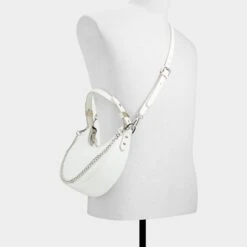 Aldo Charlisaax Modern Crescent Shoulder Bag with Decorative Chain -The Aldo Shop product 13863740 charlisaax white 100 002 029 alt3 sq gy