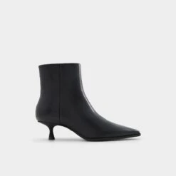 Aldo Emmalie Minimalist Glossy Leather Kitten Heel Ankle Boots