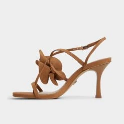 Aldo Sandflower Floral Strappy Heeled Sandals -The Aldo Shop product 13903948 sandflower brown 230 001 031 alt2 sq gy