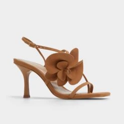 Aldo Sandflower Floral Strappy Heeled Sandals -The Aldo Shop product 13903948 sandflower brown 230 001 031 alt3 sq gy