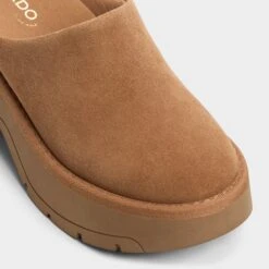 Aldo Academia Women's Brown Faux Fur-Lined Slip-On Clogs -The Aldo Shop product 13932787 academia brown 237 001 046 alt4 sq gy