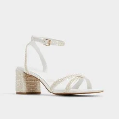 Aldo Bouclettie Women's Block Heel Dress Sandals -The Aldo Shop product 13964892 bouclettie white 110 003 032 alt3 sq gy
