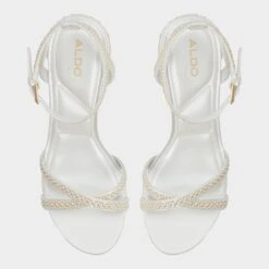 Aldo Bouclettie Women's Block Heel Dress Sandals -The Aldo Shop product 13964892 bouclettie white 110 003 032 alt5 sq gy