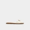 Aldo Tidella Leather Slide Sandal with Sculptural Buckle -The Aldo Shop product 13991532 tidella white 100 002 043 main sq gy