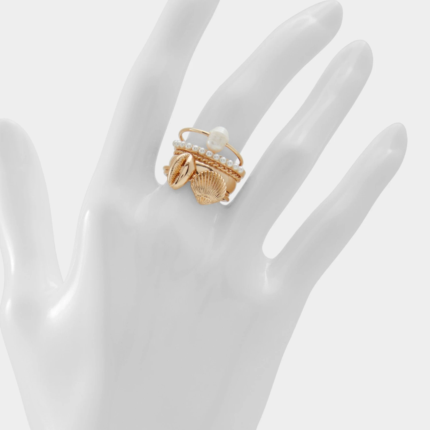 Aldo Shellchic Stackable Rings - Set of Versatile Women's Jewelry 4 Aldo Shellchic Stackable Rings - Set of Versatile Women's Jewelry - Image 2