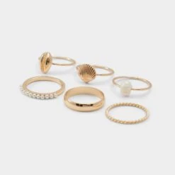 Aldo Shellchic Stackable Rings - Set of Versatile Women's Jewelry