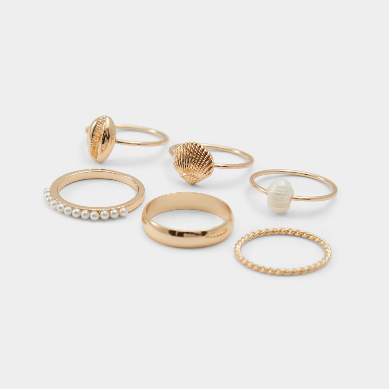 Aldo Shellchic Stackable Rings - Set of Versatile Women's Jewelry 3 Aldo Shellchic Stackable Rings - Set of Versatile Women's Jewelry
